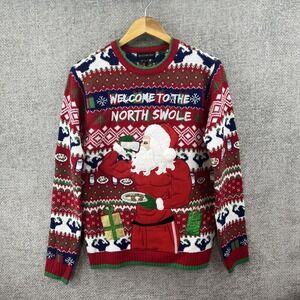 Blizzard Bay Sweater Mens Small Red Welcome To The North Swole Santa‎ Ugly Xmas
